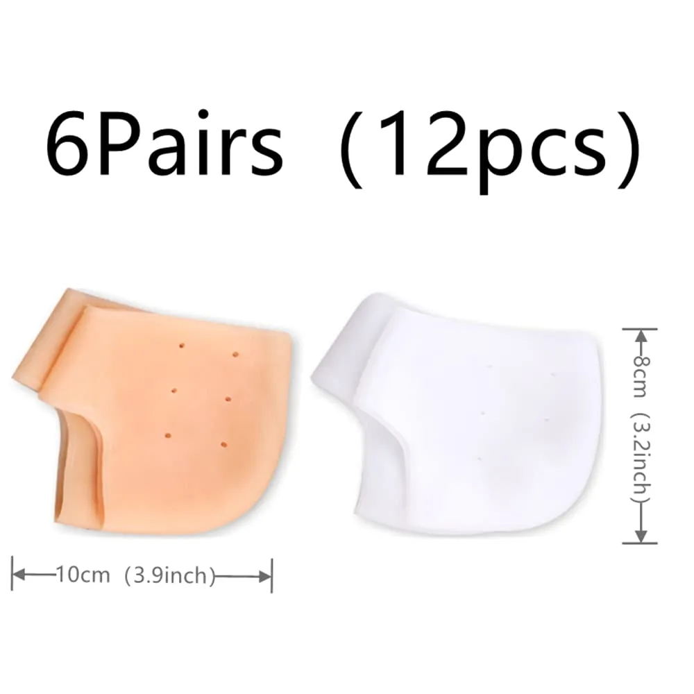 6 Pairs Gel Heel Covers Relieves Pain Heel Sleeves Moisturizing Heel Protectors Breathable Heel Cushions Prevent Dry Cracking