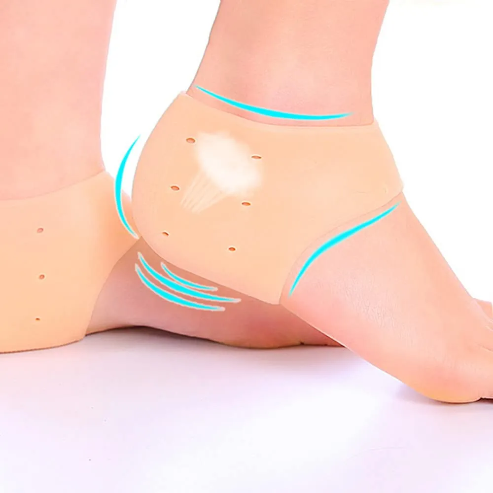 6 Pairs Gel Heel Covers Relieves Pain Heel Sleeves Moisturizing Heel Protectors Breathable Heel Cushions Prevent Dry Cracking