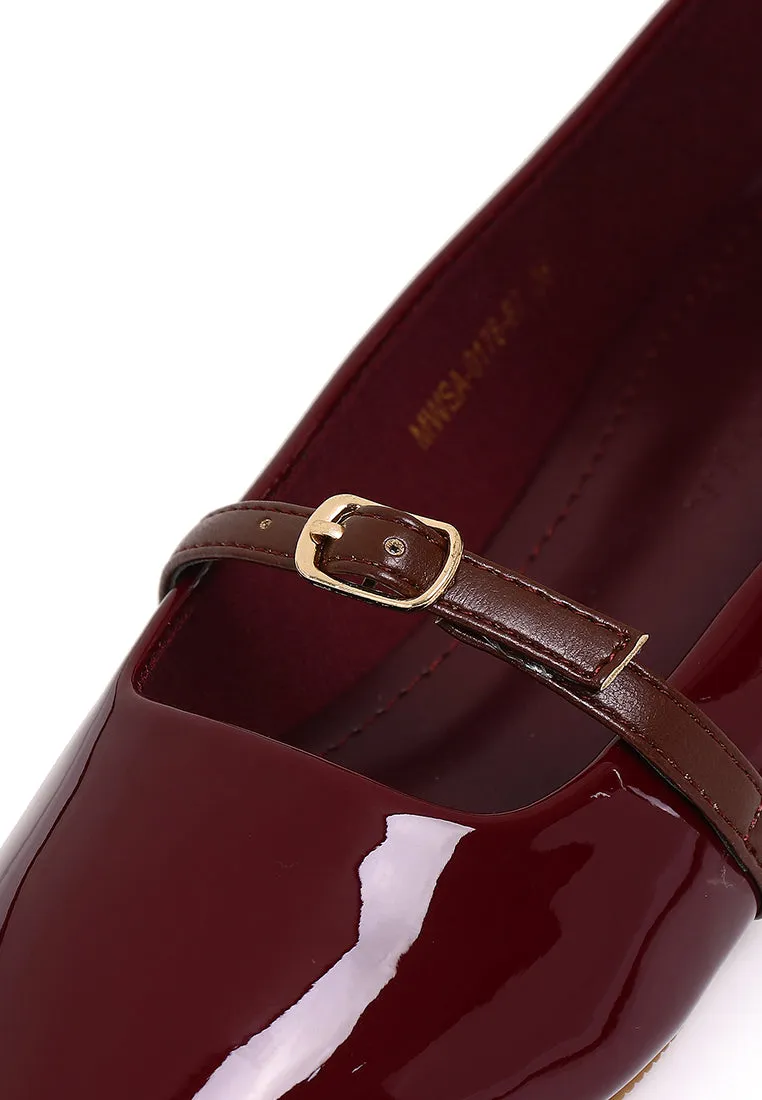 Aileen Patent Flats & Ballerina (Maroon)