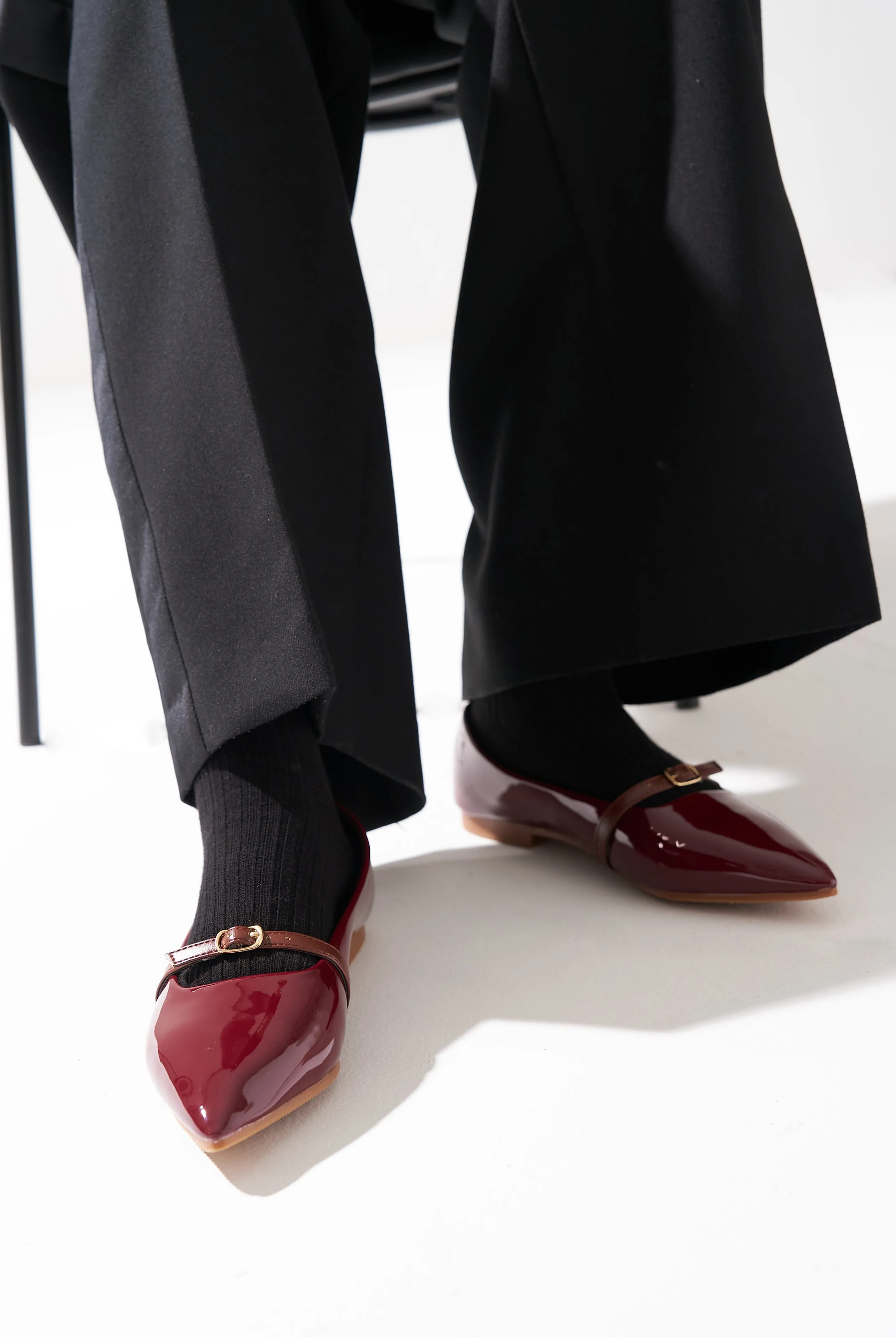 Aileen Patent Flats & Ballerina (Maroon)