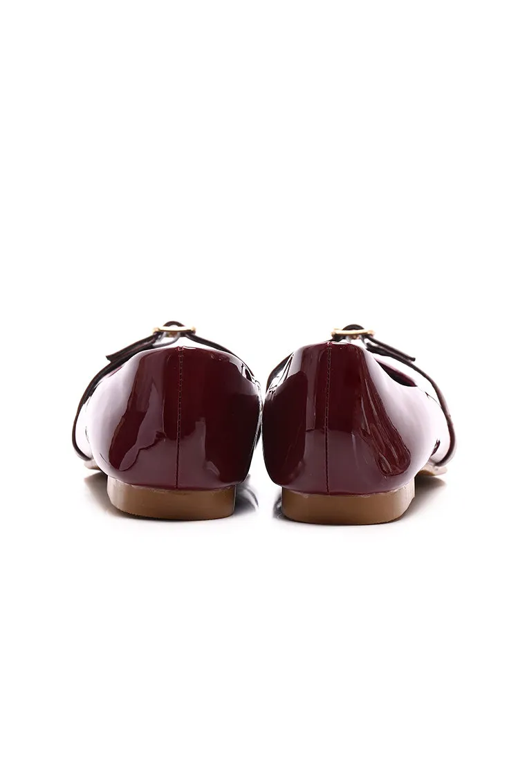 Aileen Patent Flats & Ballerina (Maroon)
