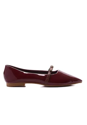 Aileen Patent Flats & Ballerina (Maroon)