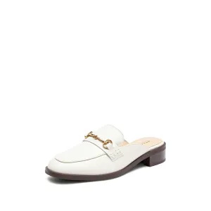 Beige Classic Horsebit Loafer Mules