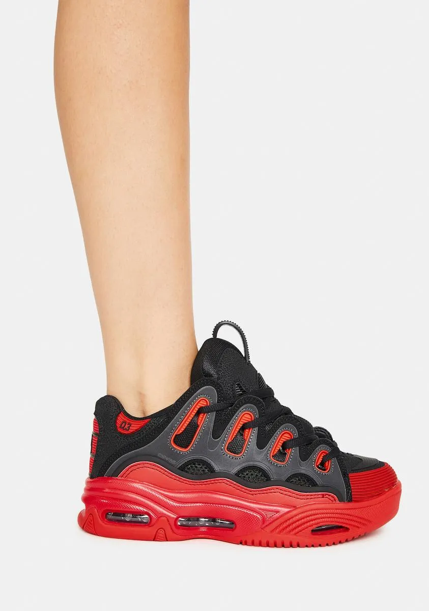 Black & Red D3 2001 Skate Shoes