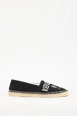 Black Suede Espadrille Flat