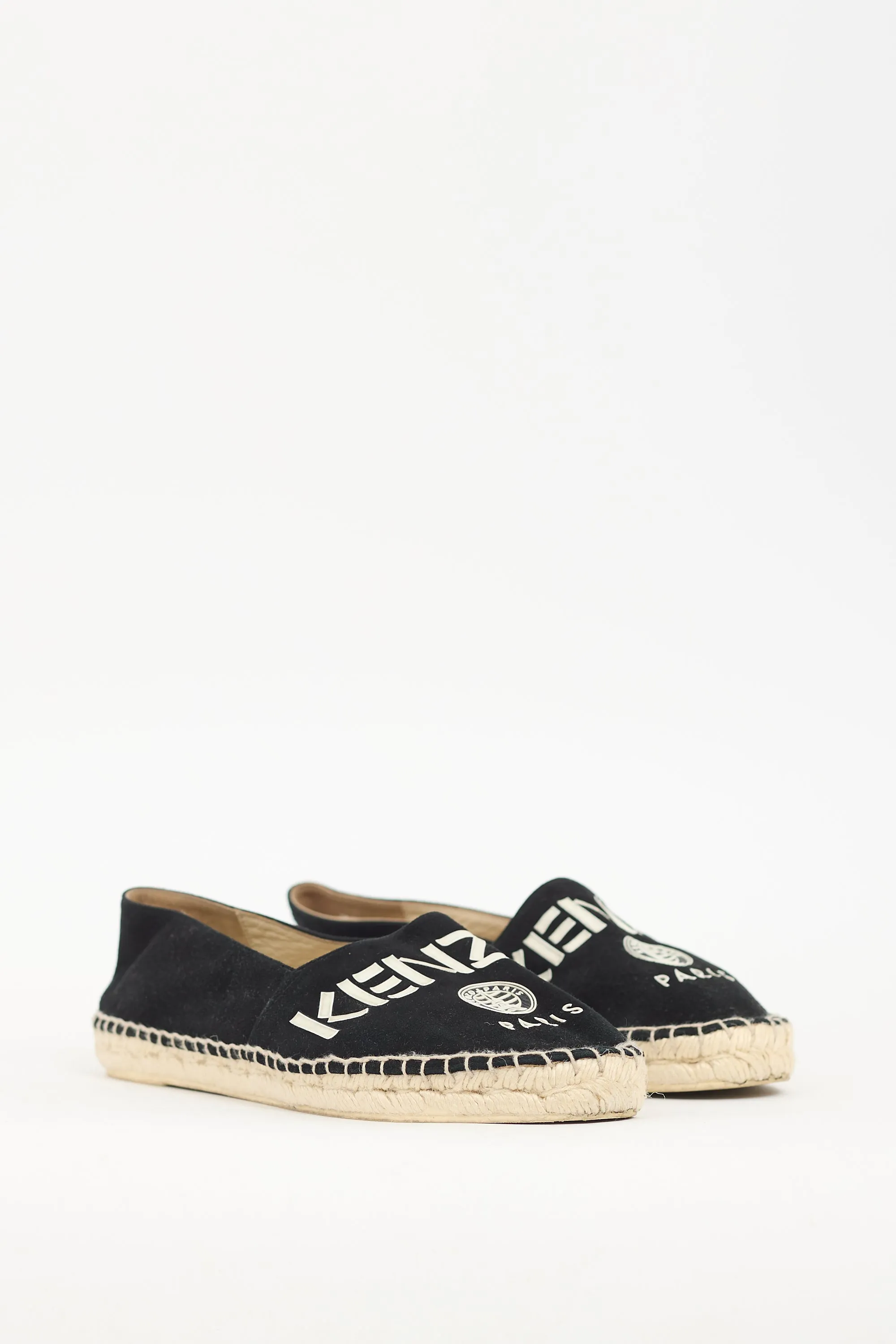 Black Suede Espadrille Flat