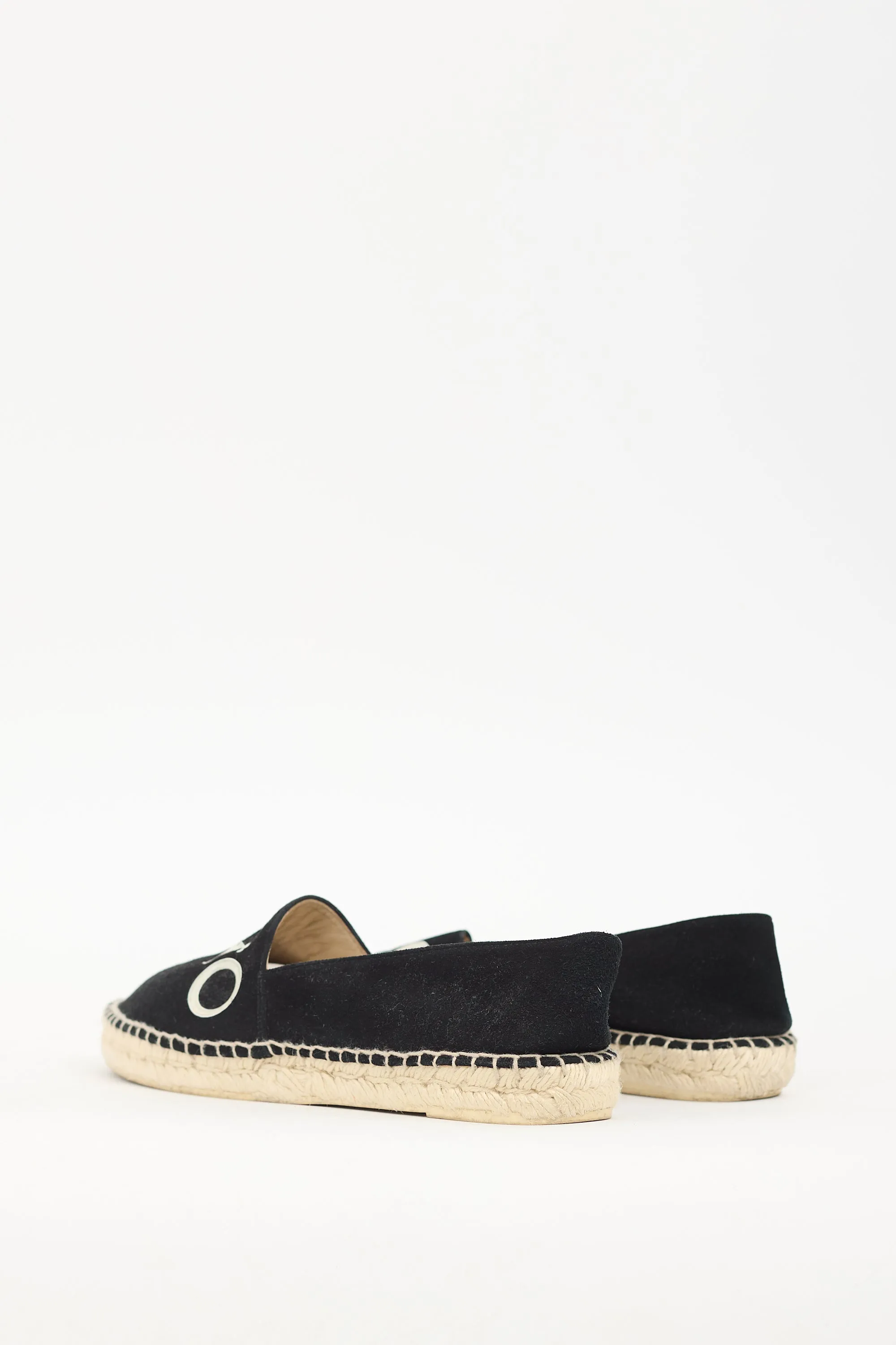 Black Suede Espadrille Flat