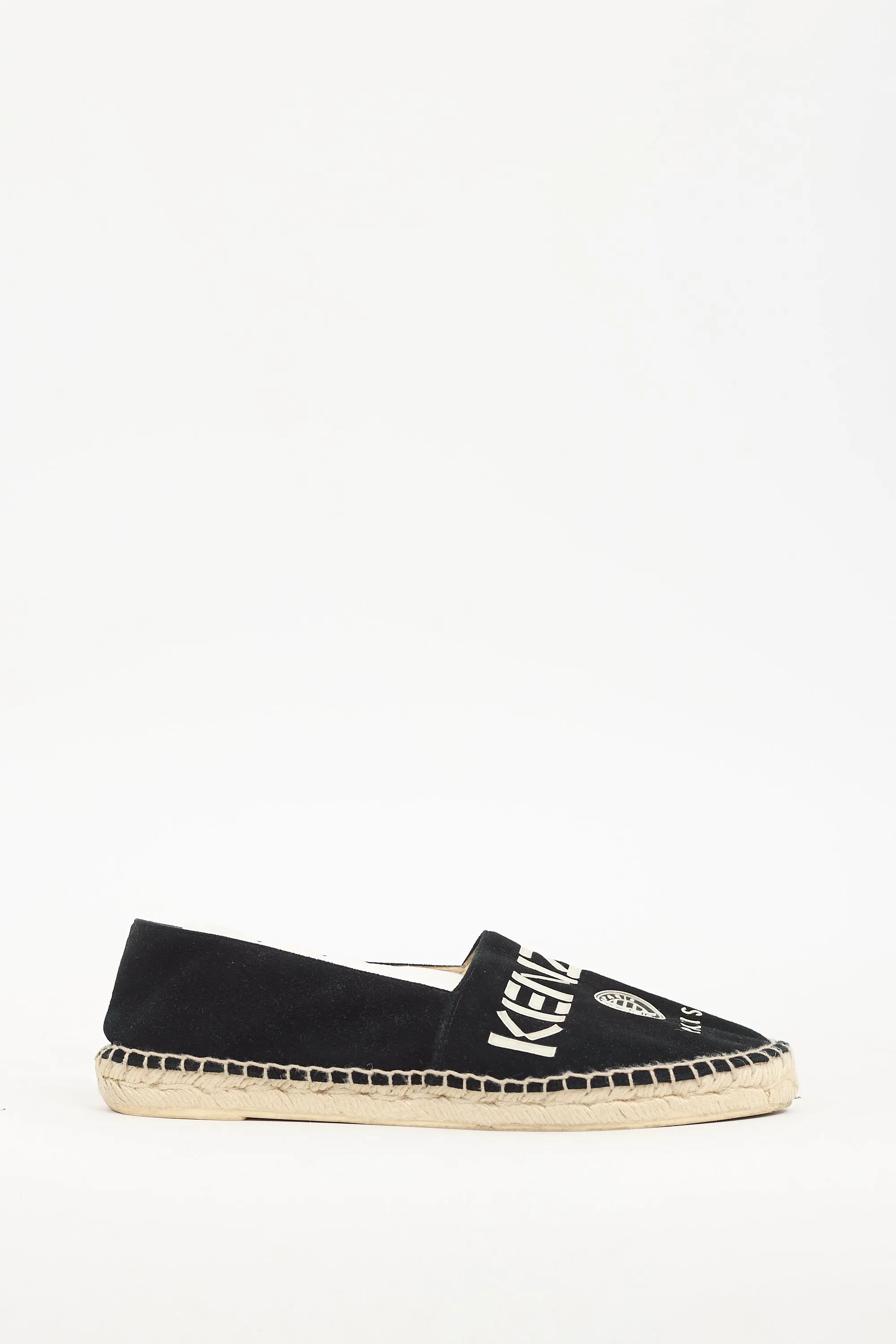 Black Suede Espadrille Flat