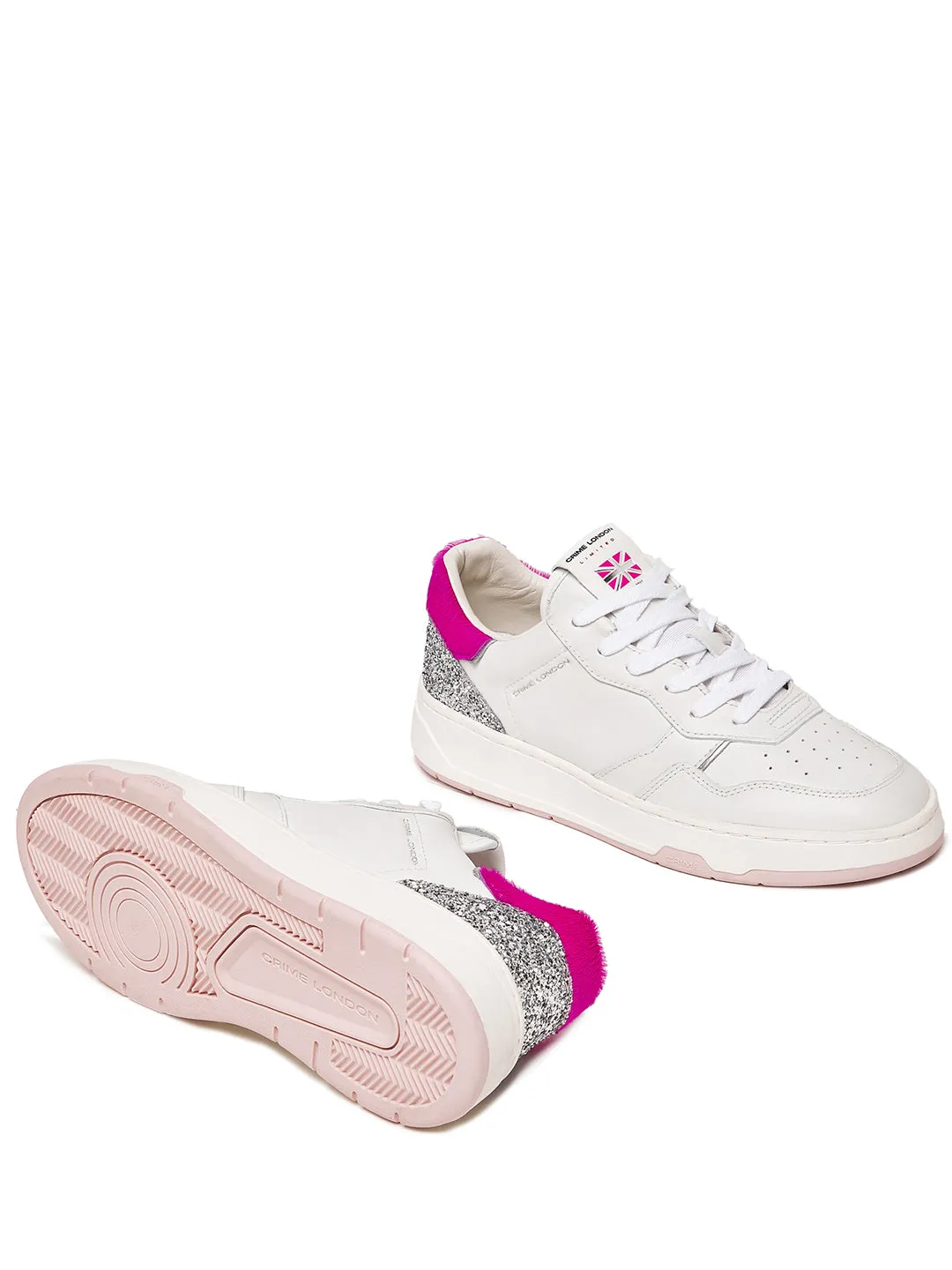 Crime Timeless Cherry On Top sneakers bianco con tab viola
