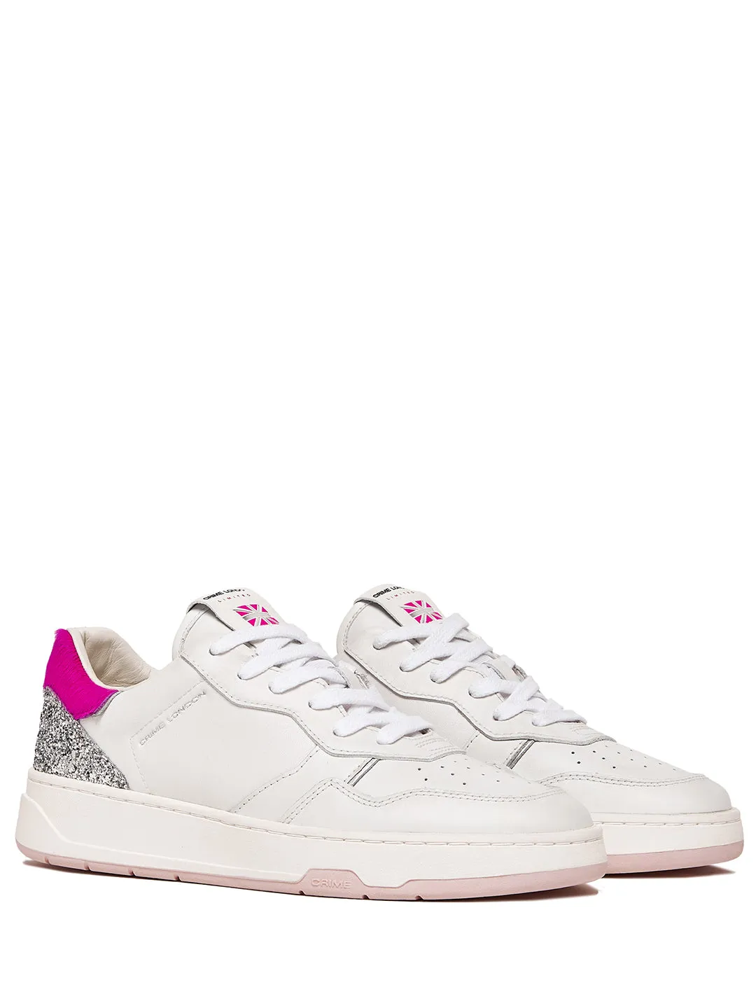 Crime Timeless Cherry On Top sneakers bianco con tab viola