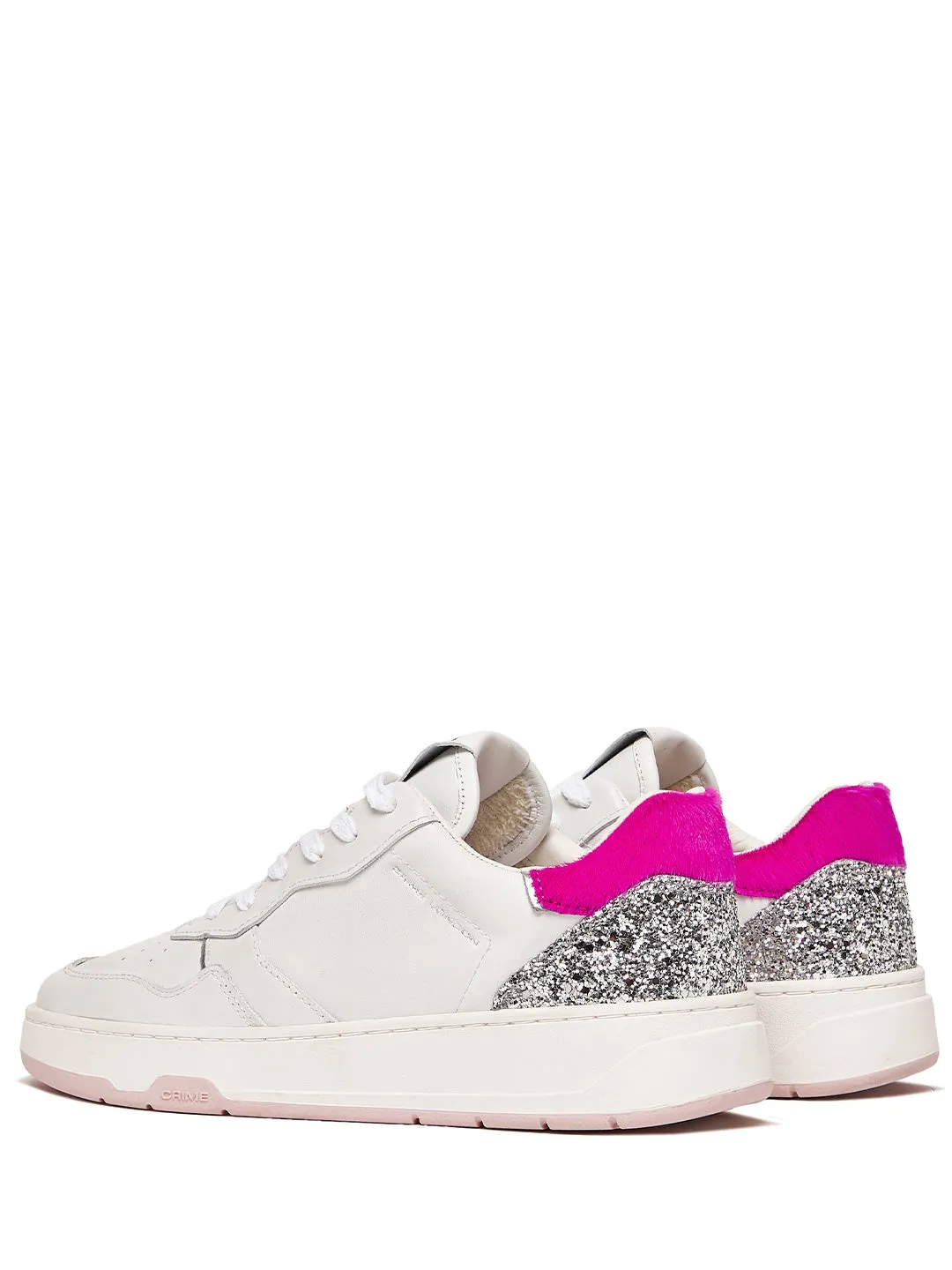Crime Timeless Cherry On Top sneakers bianco con tab viola