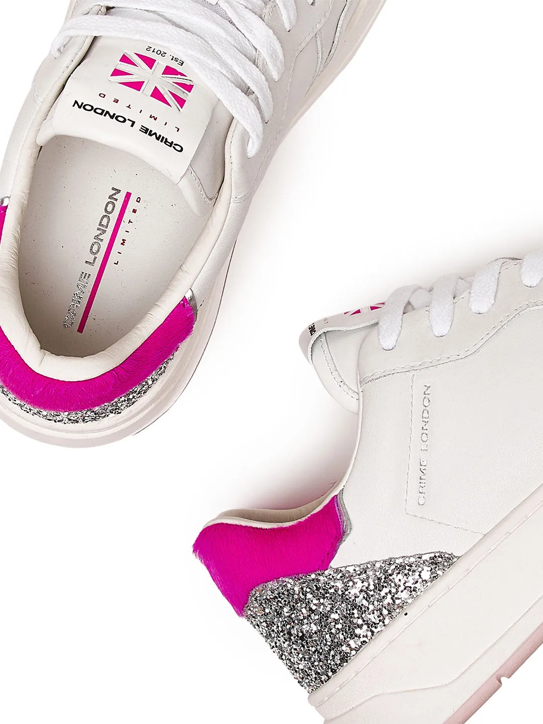 Crime Timeless Cherry On Top sneakers bianco con tab viola