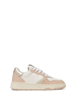 Crime Timeless Nude Sunglow sneakers bianco con tab oro