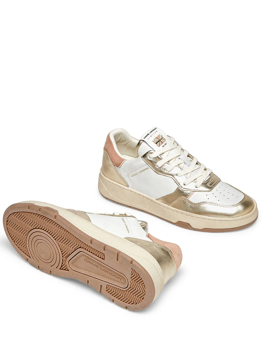 Crime Timeless You Are The Sun sneakers bianco con tab oro