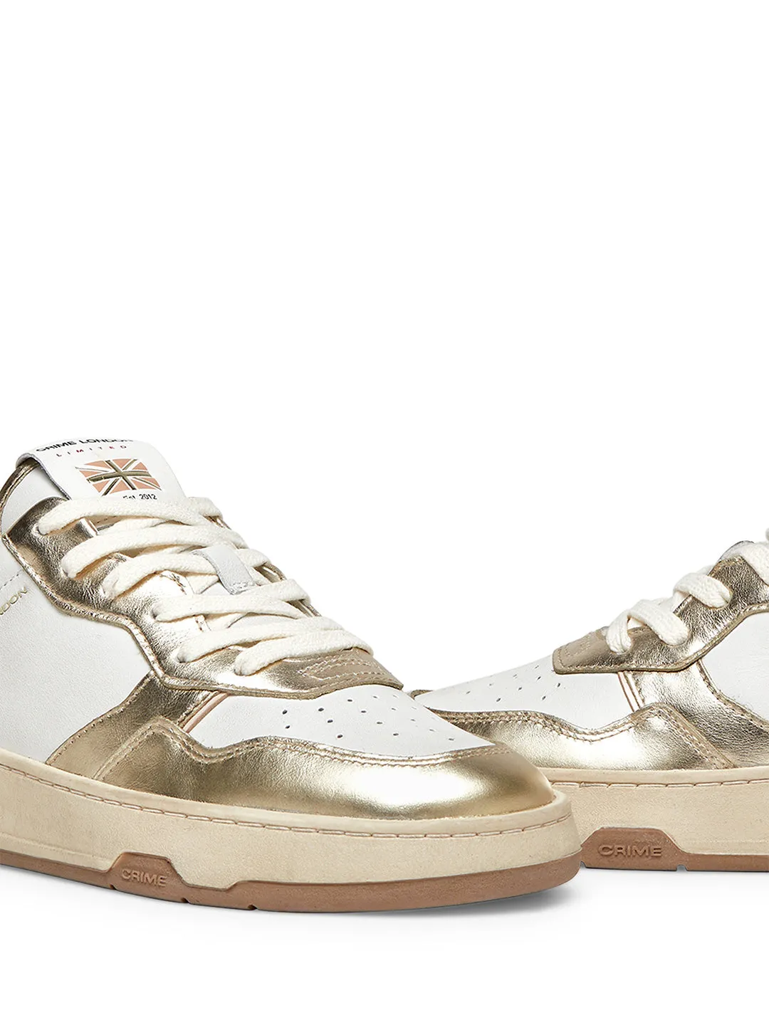 Crime Timeless You Are The Sun sneakers bianco con tab oro