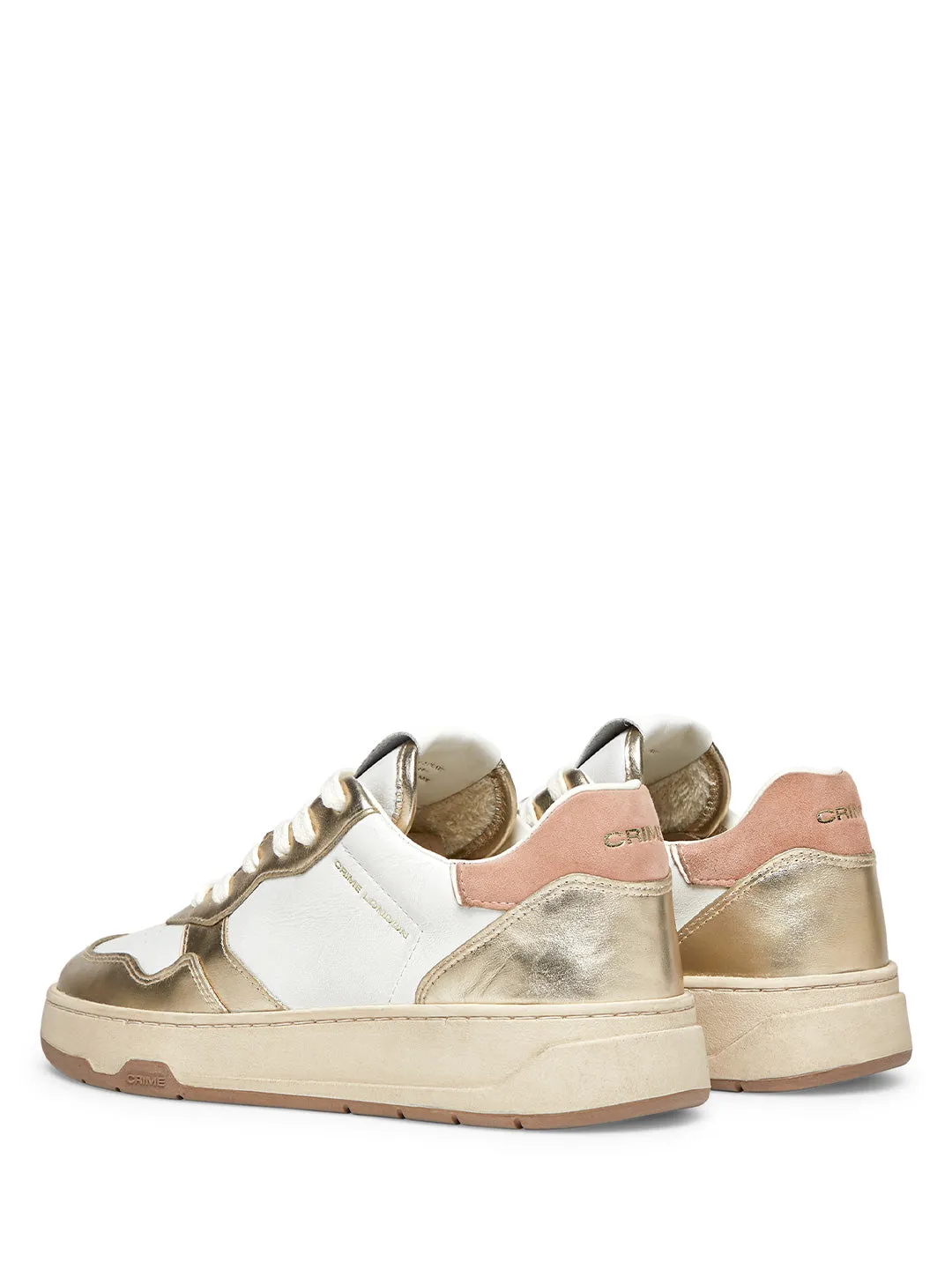 Crime Timeless You Are The Sun sneakers bianco con tab oro