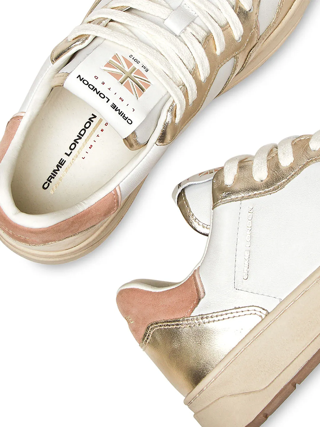 Crime Timeless You Are The Sun sneakers bianco con tab oro