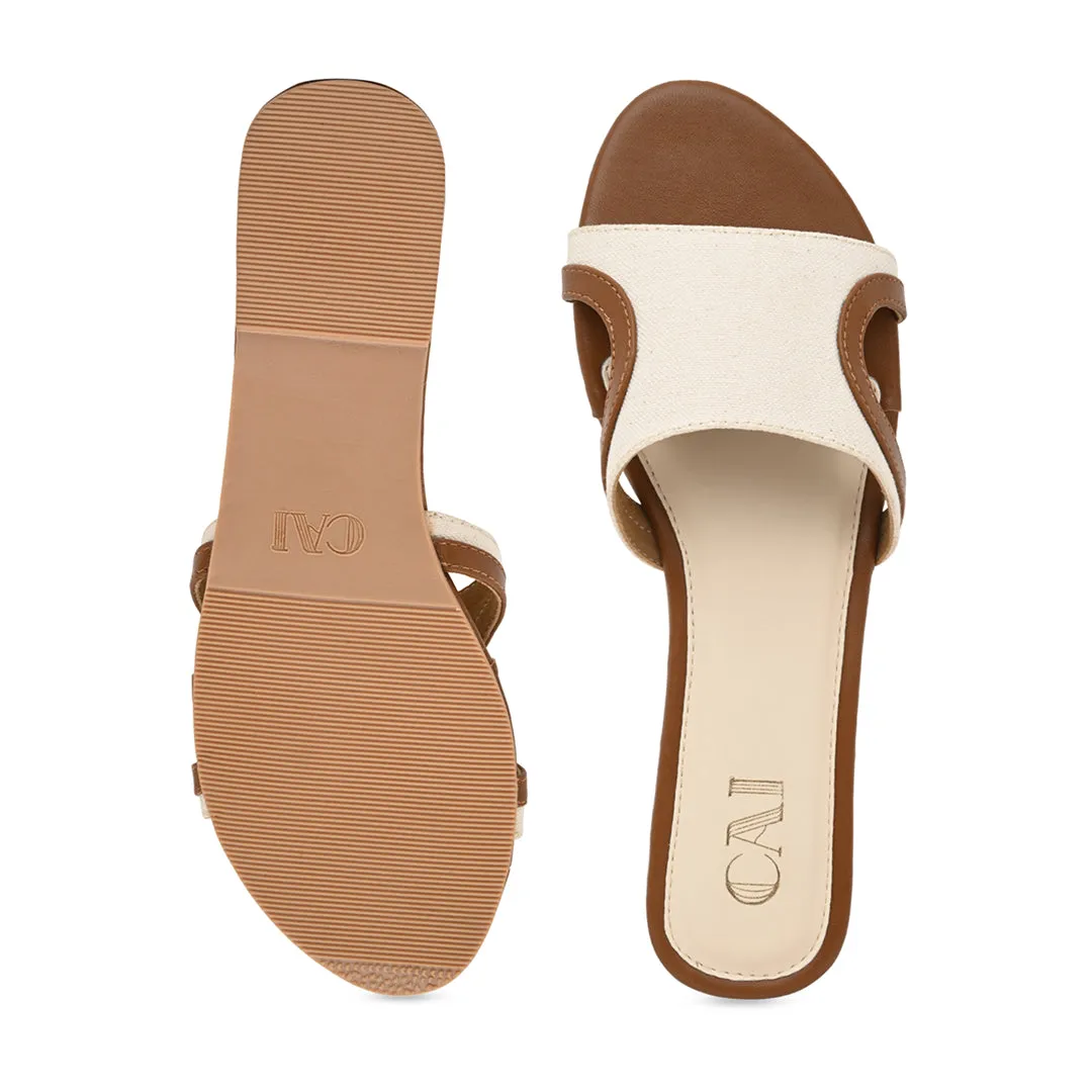 Curved in Canvas Tan Flats