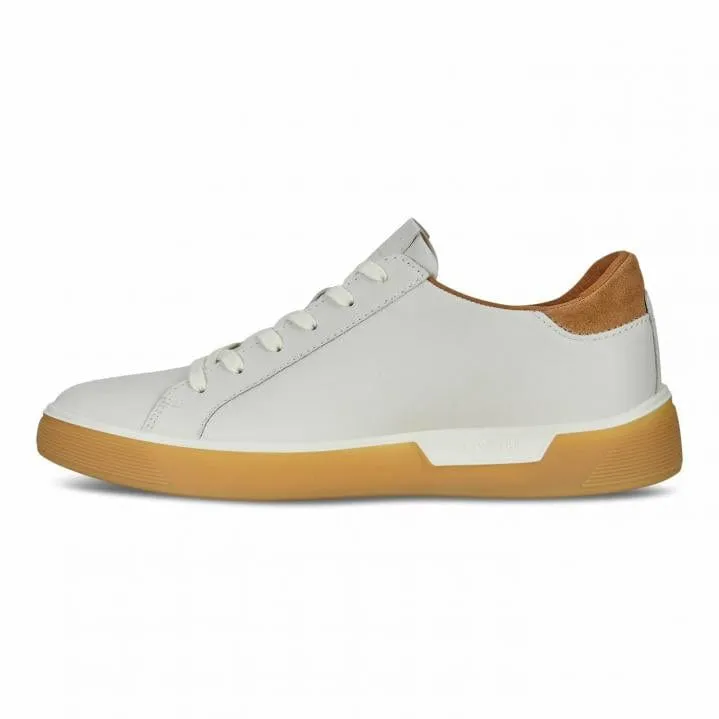 Ecco Men's Street Tray Sneakers- White/ Cashmere
