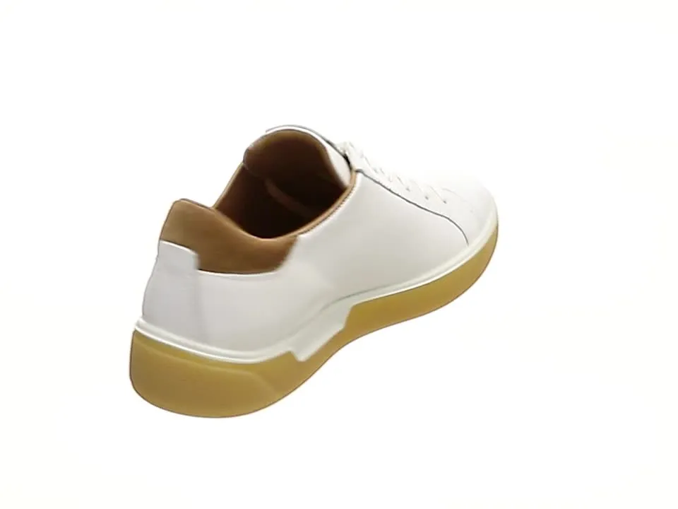 Ecco Men's Street Tray Sneakers- White/ Cashmere