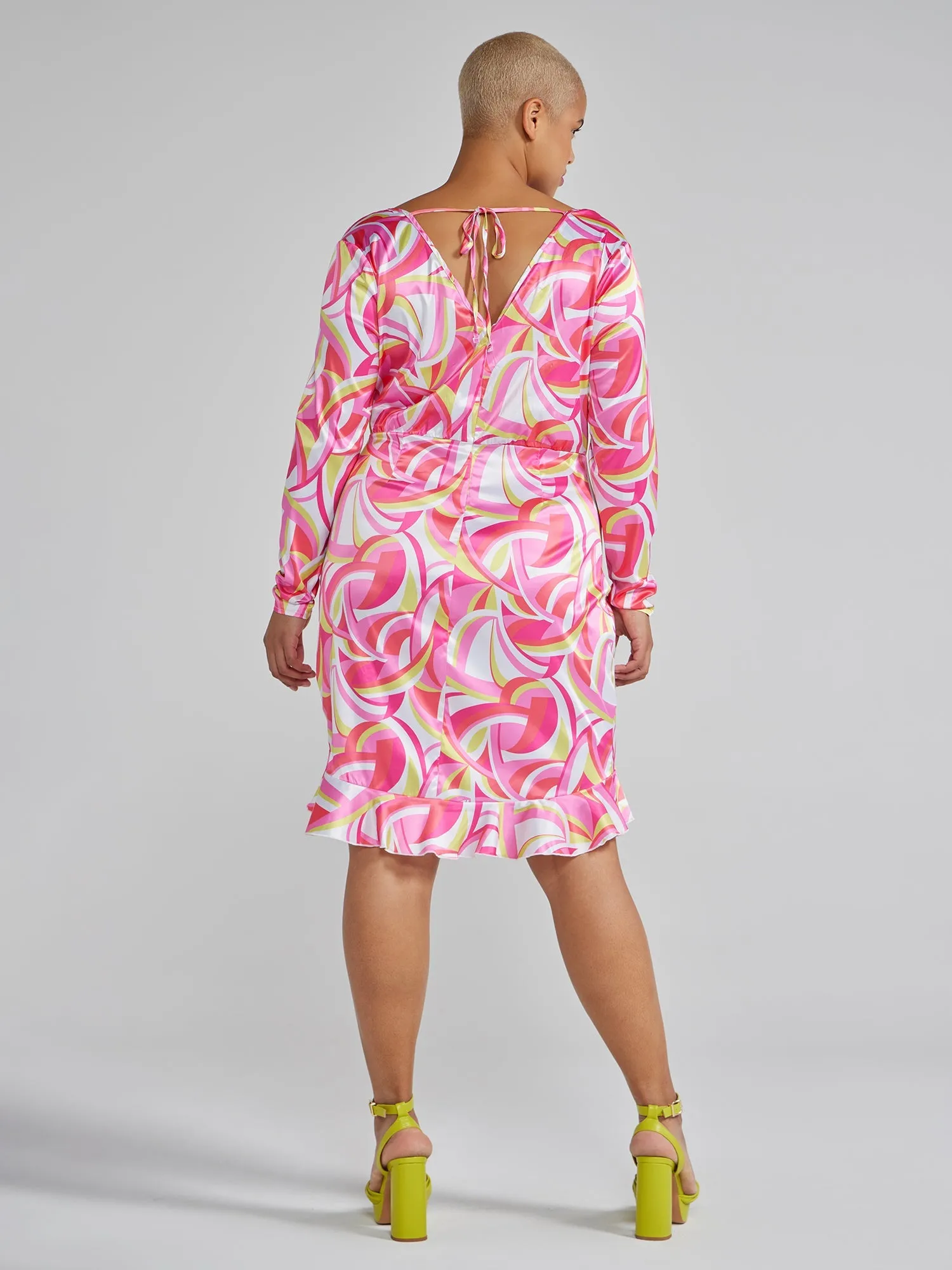 Fashion To Figure - Heather Print Ruffle Hem Dress