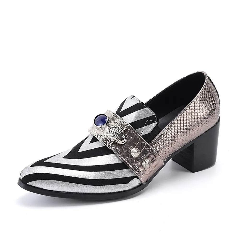 Golden Two Tones V Strips Heels