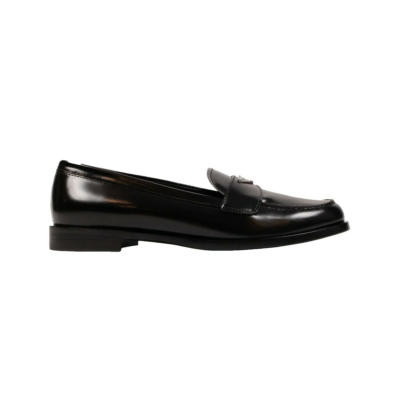LEATHER LOGO BLACK LOAFERS