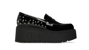 Marco Moreo black patent platform loafer