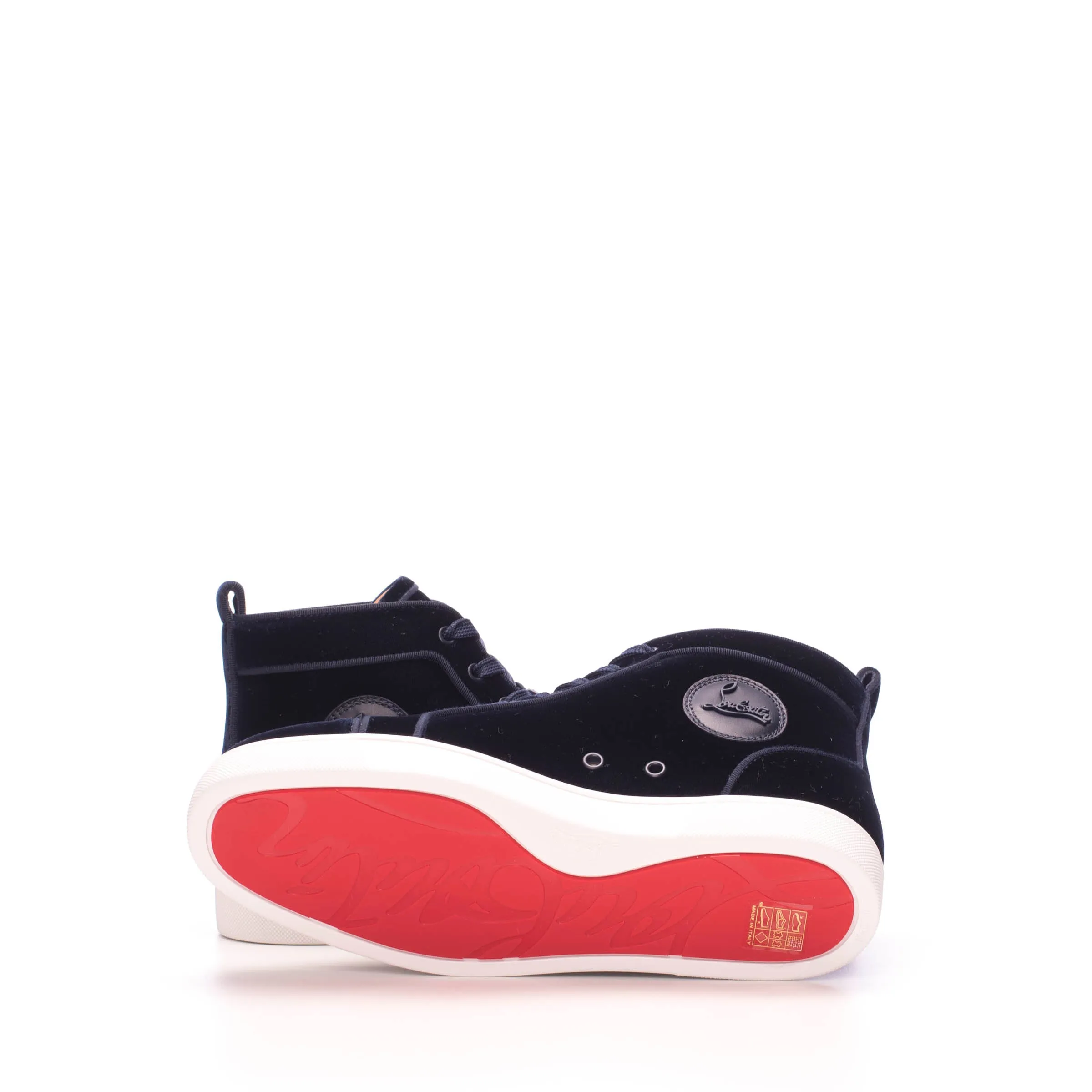 Navy Blue Velvet Louis Orlato Flat Sneakers