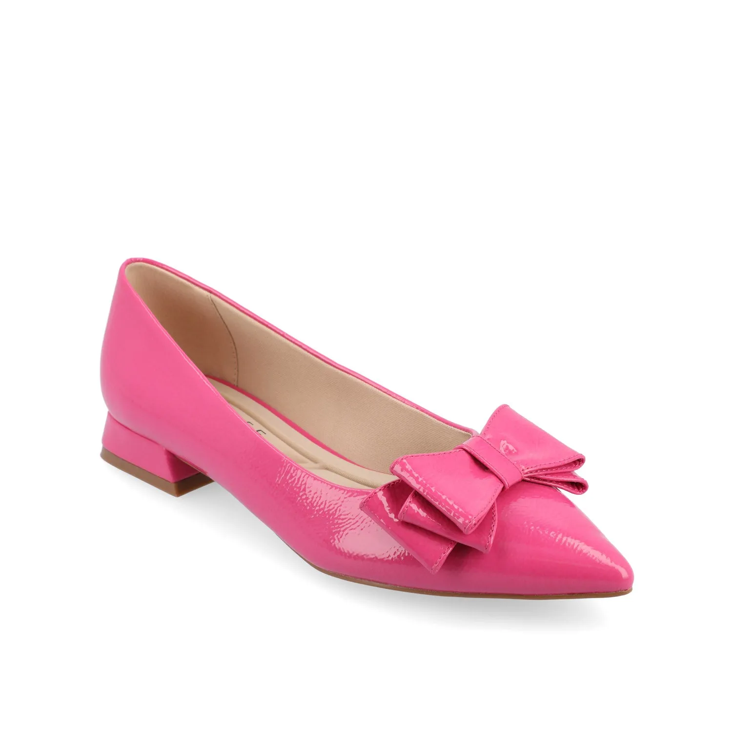 OPHELIA LOW BLOCK BALLET FLATS FAUX LEATHER