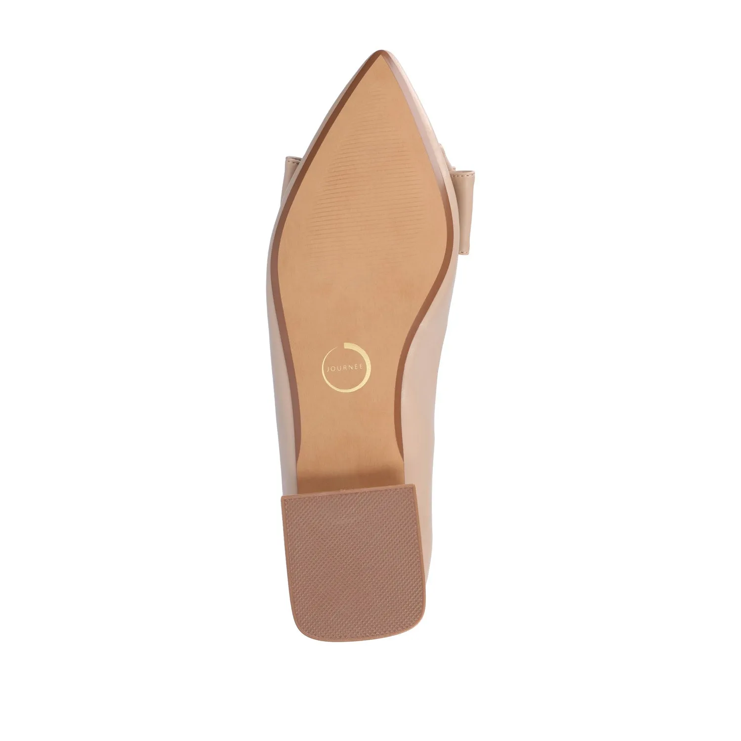 OPHELIA LOW BLOCK BALLET FLATS FAUX LEATHER