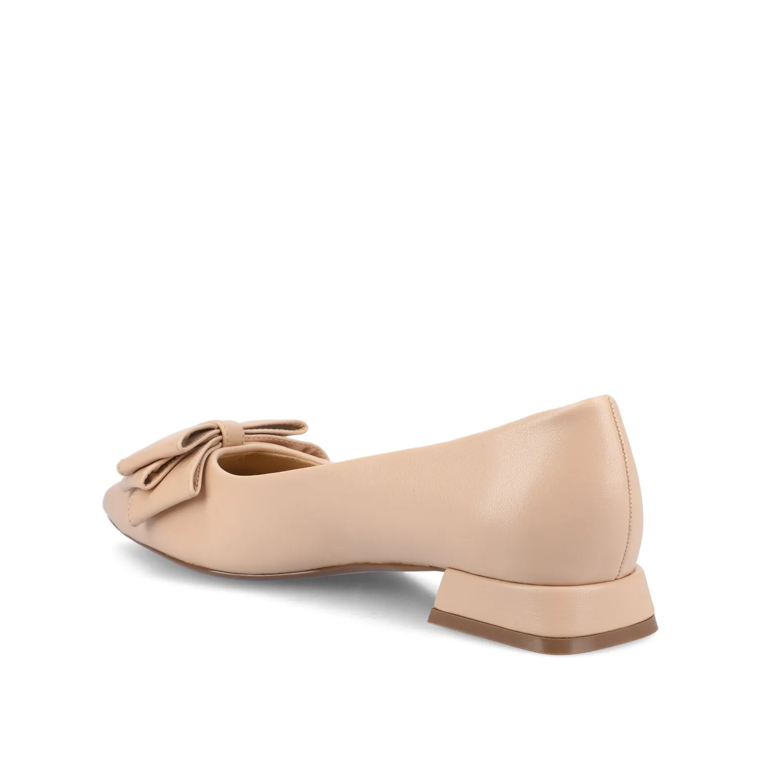 OPHELIA LOW BLOCK BALLET FLATS FAUX LEATHER