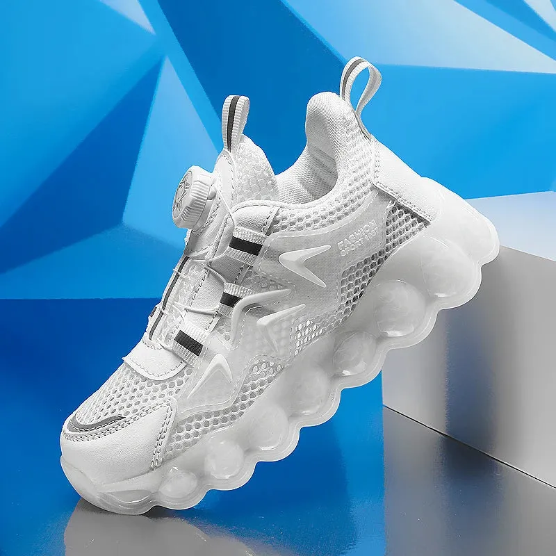 Parent-Child Matching Sneakers - Women's Thick-Soled Autumn Running Shoes with Rotary Buckle | Casual Sports Shoes for Girls & Boys