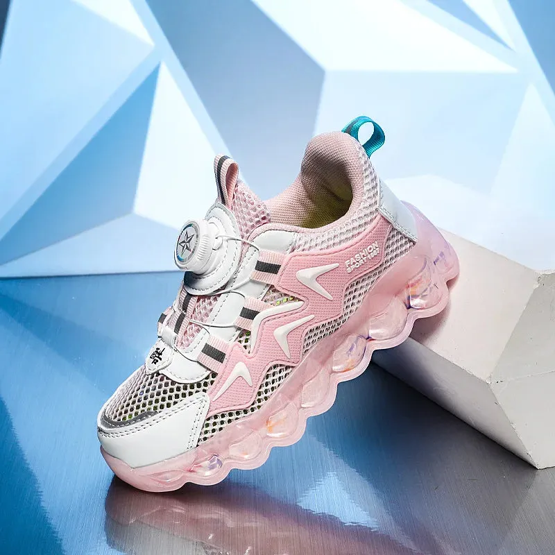 Parent-Child Matching Sneakers - Women's Thick-Soled Autumn Running Shoes with Rotary Buckle | Casual Sports Shoes for Girls & Boys
