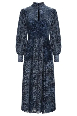 Paris Dress Navy Burnout