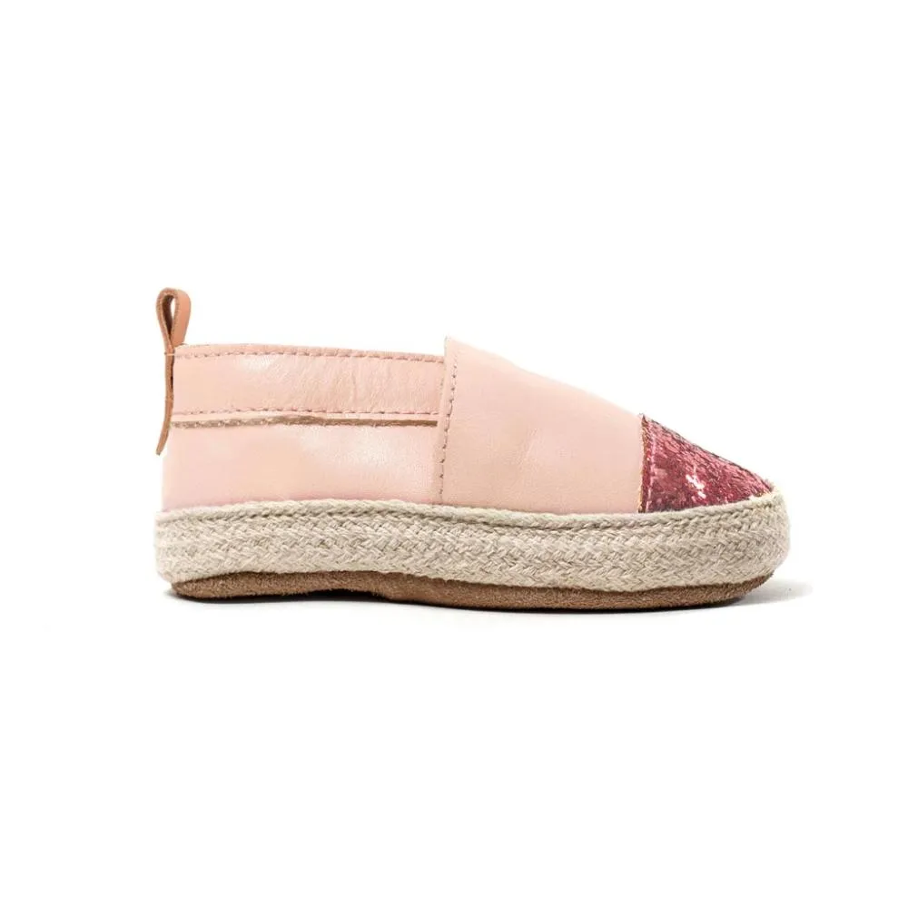 Pretty Brave Baby Espadrille Rose Glitter