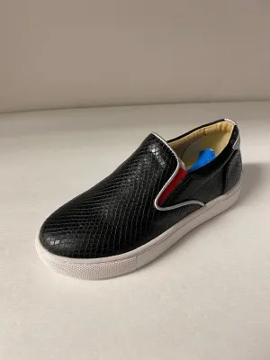 SALE Villa 118 Mandy Textured Leather Silver Trimmed Slip On Sneaker
