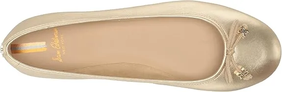 Sam Edelman Felicia Gold Leaf Slip On Rounded Toe Flexible Classic Ballet Flats