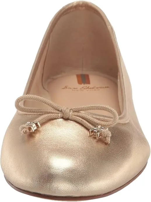 Sam Edelman Felicia Gold Leaf Slip On Rounded Toe Flexible Classic Ballet Flats