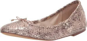 Sam Edelman Felicia Sesame Leather Slip On Rounded Toe Bow Detail Ballet Flats