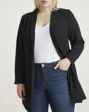 Shayna Long Shawl Collar Blazer | Black