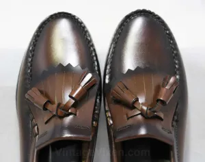 Size 3.5 Boys Shoes - Authentic 1950s Brown Leather Loafers - Child Size Boy's 3 1/2 D - Slip On 50's Shoe - 50s Deadstock in Box NIB