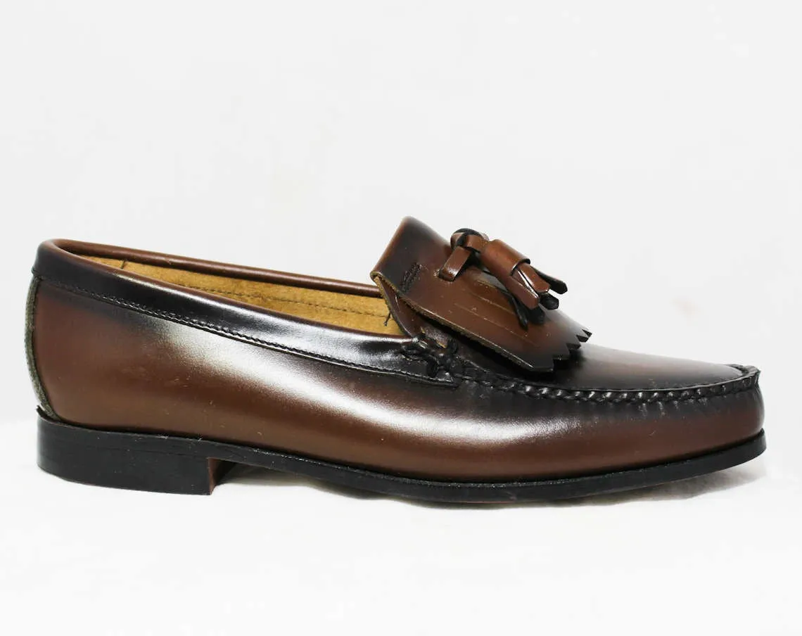 Size 3.5 Boys Shoes - Authentic 1950s Brown Leather Loafers - Child Size Boy's 3 1/2 D - Slip On 50's Shoe - 50s Deadstock in Box NIB