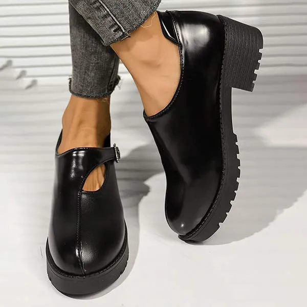 Women's Black Thick Sole Casual Shoes 76223283C