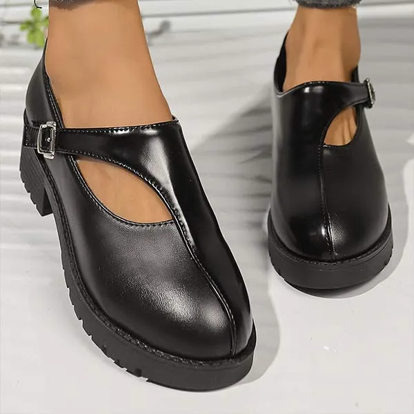 Women's Black Thick Sole Casual Shoes 76223283C