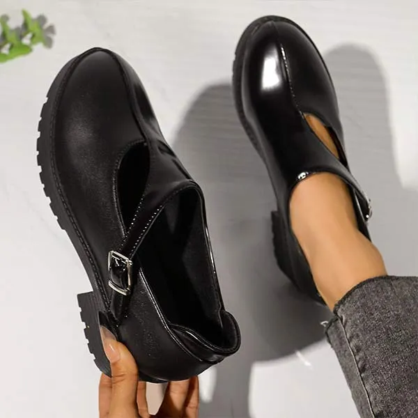 Women's Black Thick Sole Casual Shoes 76223283C