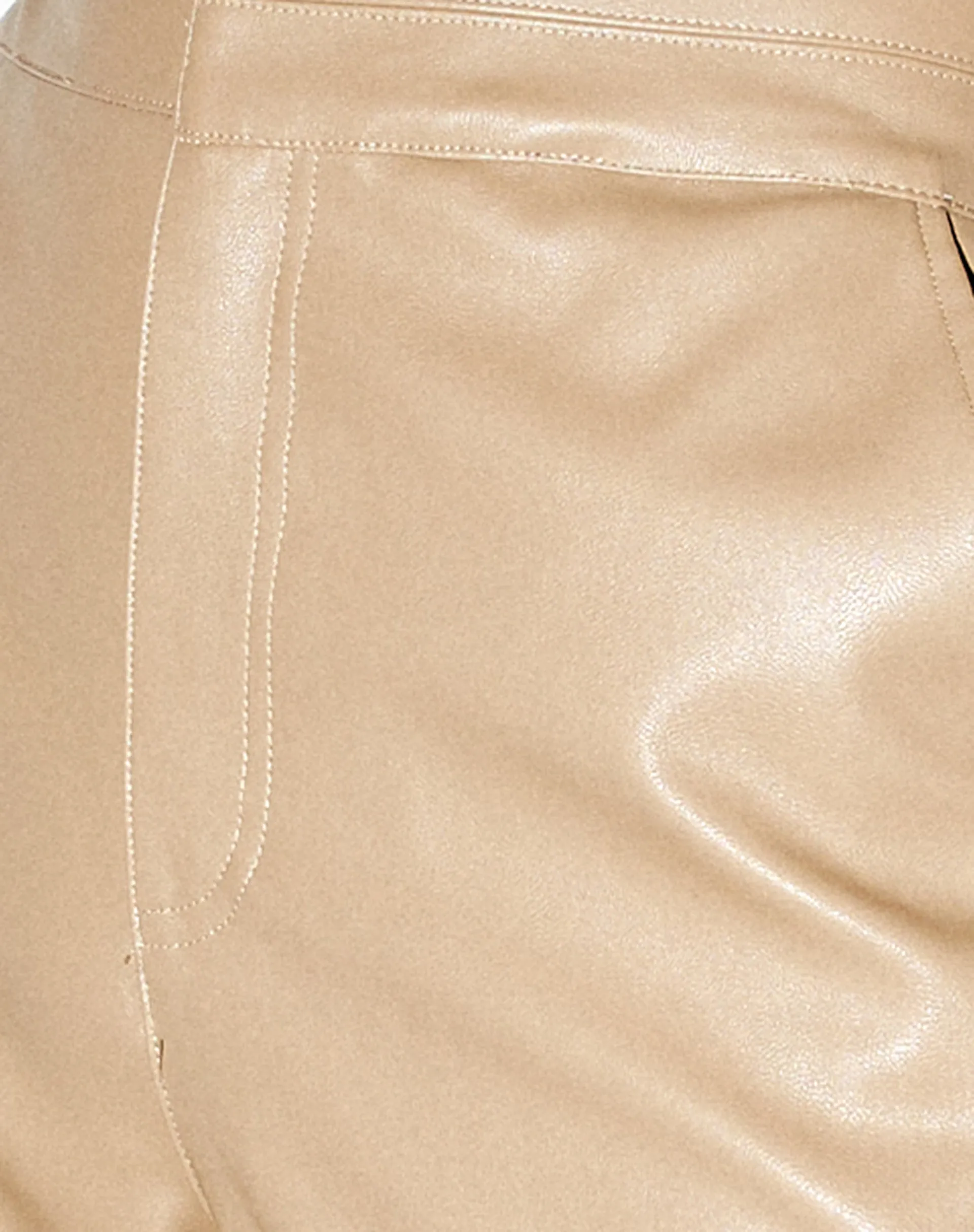 Yeria Wide Leg Trouser in PU Tan